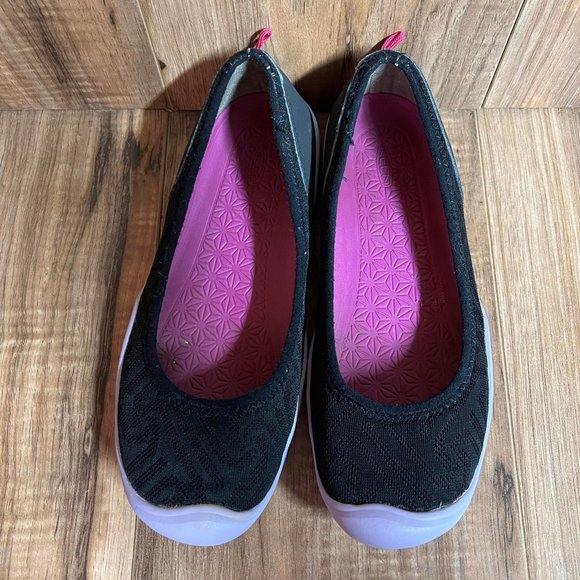 Keen Big Kids Moxie Flat Shoes Black Liberty Purple Slip On Mesh 1016339 Size 5 - Picture 5 of 8